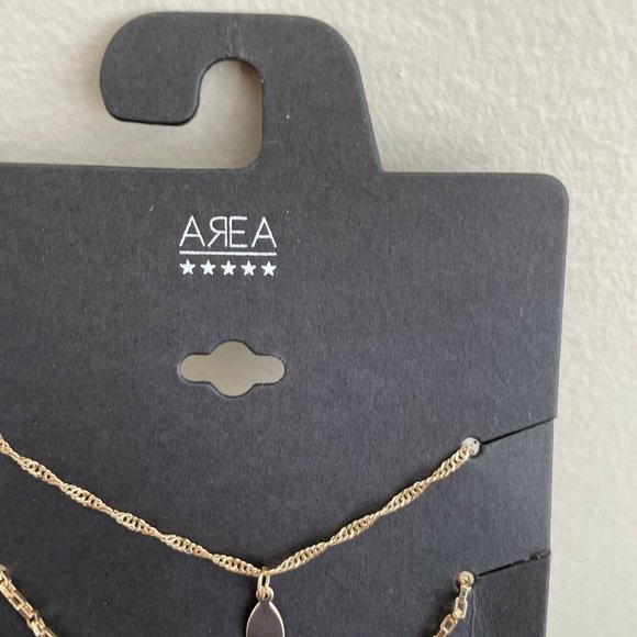 NEW Area Stars Multi Layer Necklaces Heart Tear Drop ETC Layering Gold Tone, NEW - Picture 4 of 9